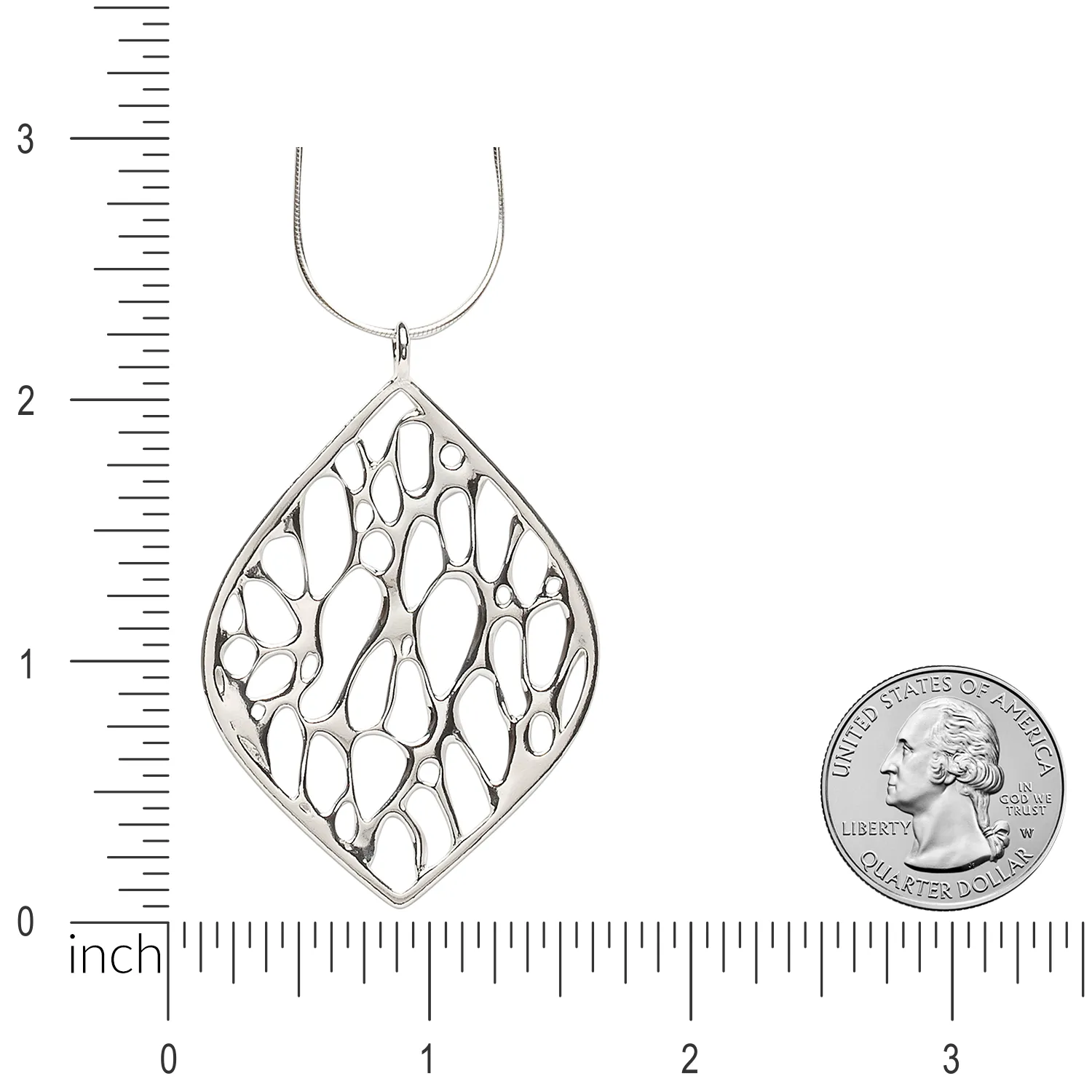 Silver Extra Large Framed Lily Cactus Necklace