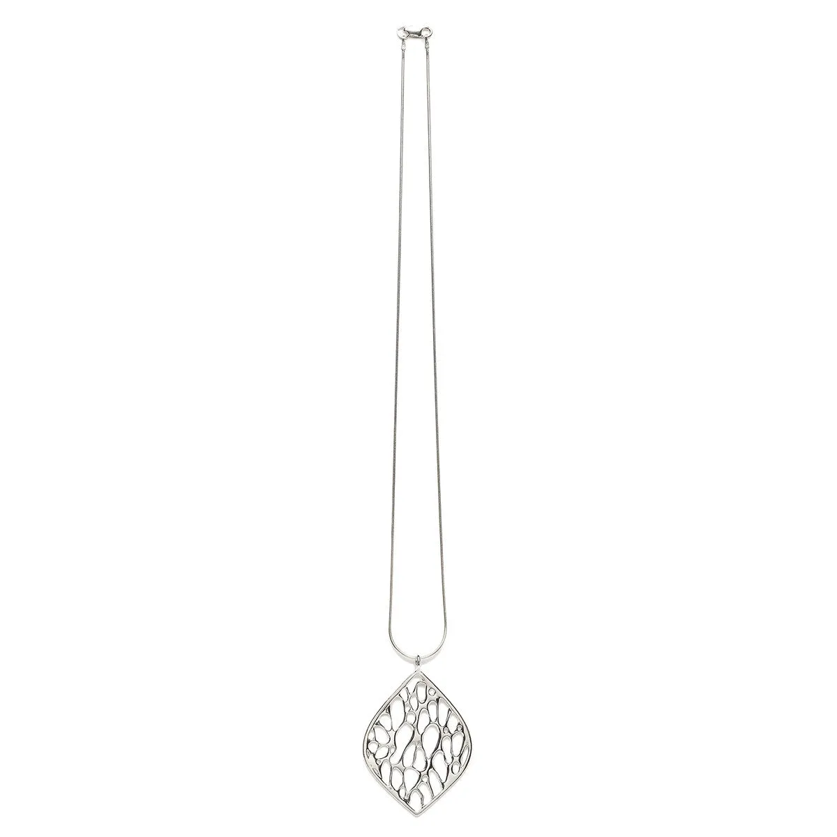 Silver Extra Large Framed Lily Cactus Necklace