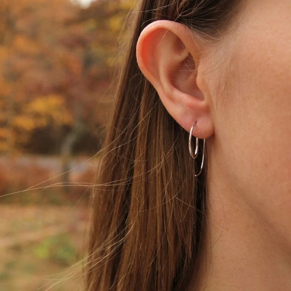 Silver Twist Through Earrings
