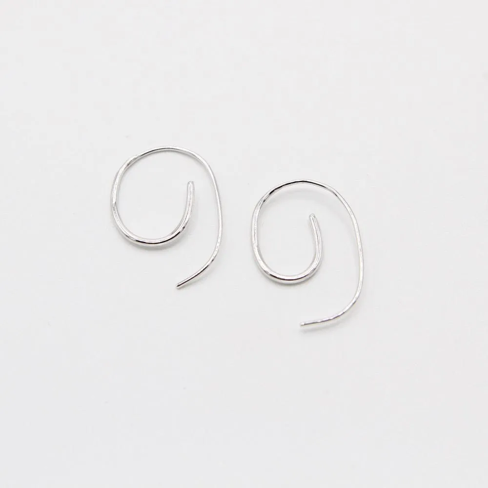 Silver Twist Through Earrings