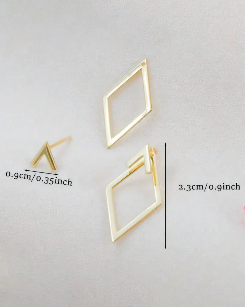 Simple diamond-shaped elegant earrings