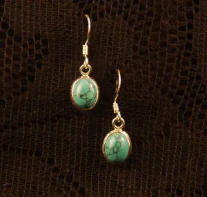 Simple Drop Earrings - Silver - Gemstones