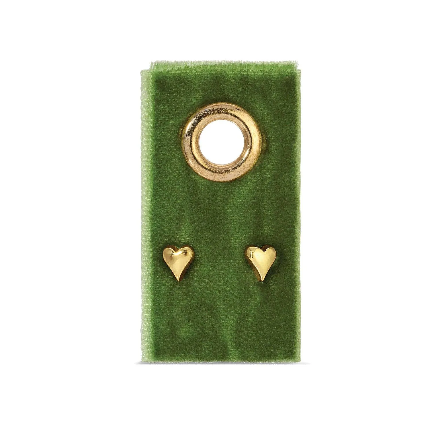 Simple Heart Studs on Velvet Gift Tag - Gold