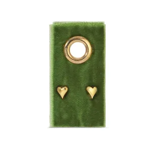 Simple Heart Studs on Velvet Gift Tag - Gold