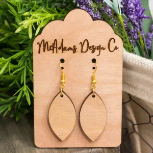Simple Leaf Wooden Earrings