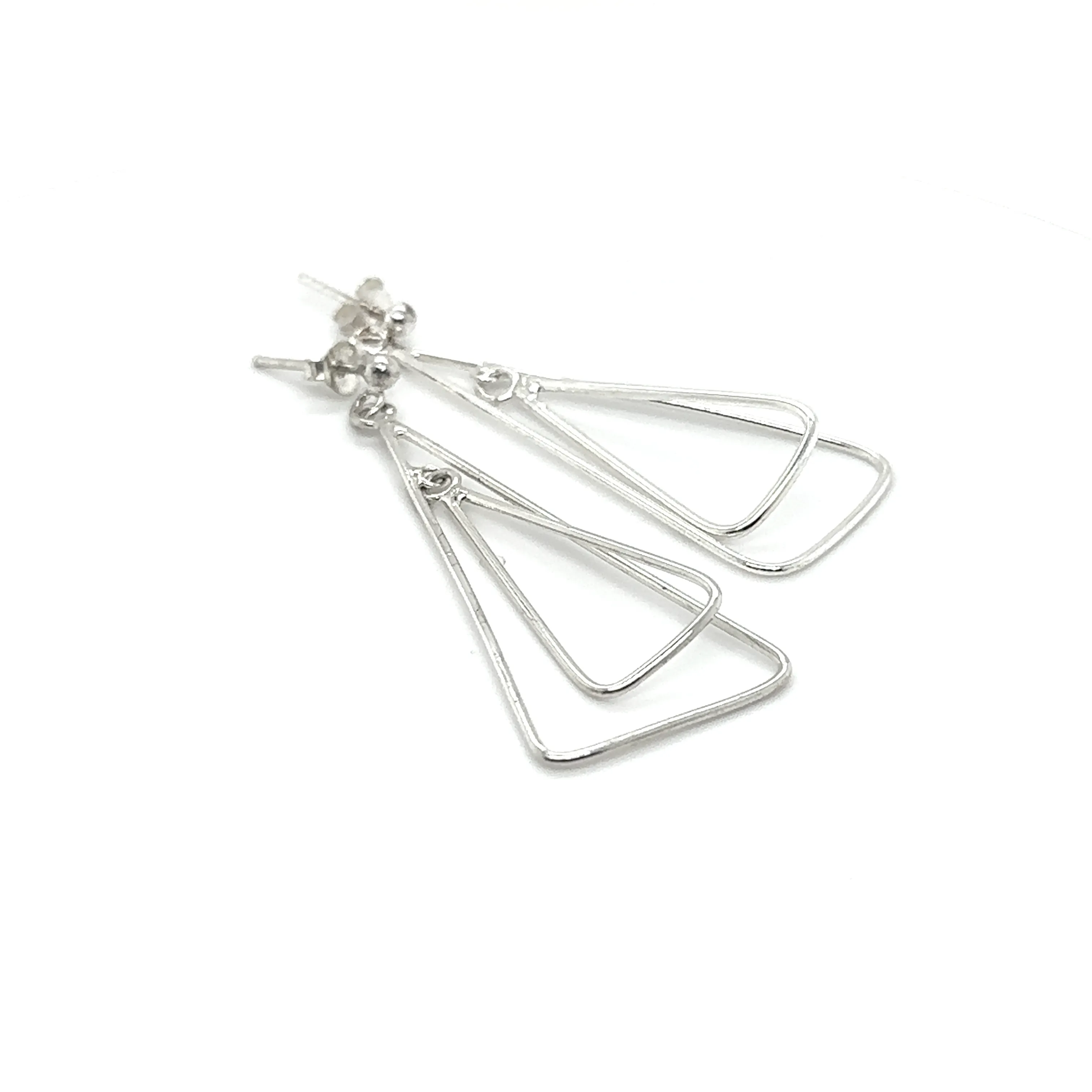 Simple Nesting Triangle Drop Post Earrings