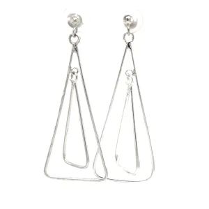 Simple Nesting Triangle Drop Post Earrings