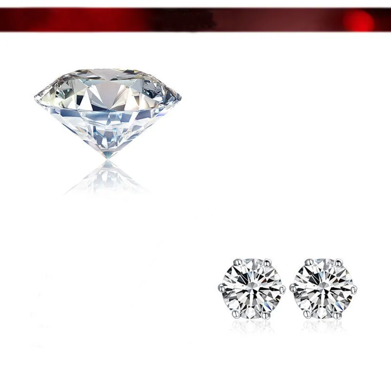 Simple New Design Rhinestone Crystal Silver Stud Earrings