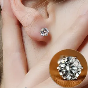 Simple New Design Rhinestone Crystal Silver Stud Earrings