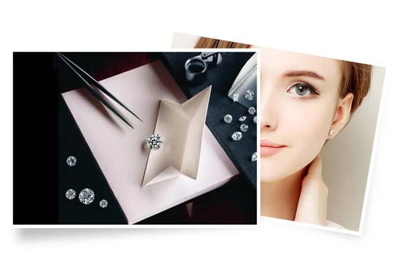 Simple New Design Rhinestone Crystal Silver Stud Earrings