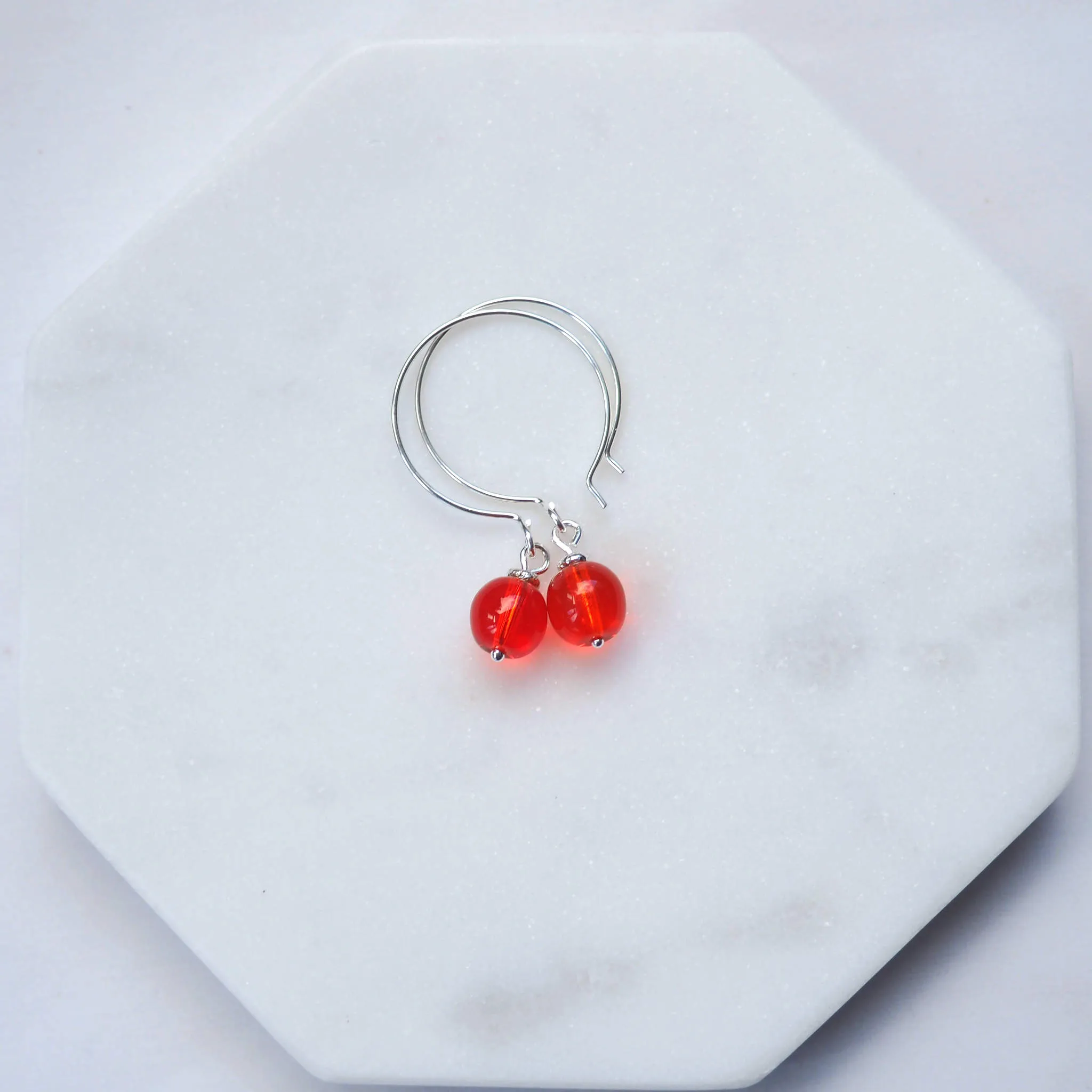 Simple Orange Hoop Earrings