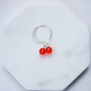 Simple Orange Hoop Earrings