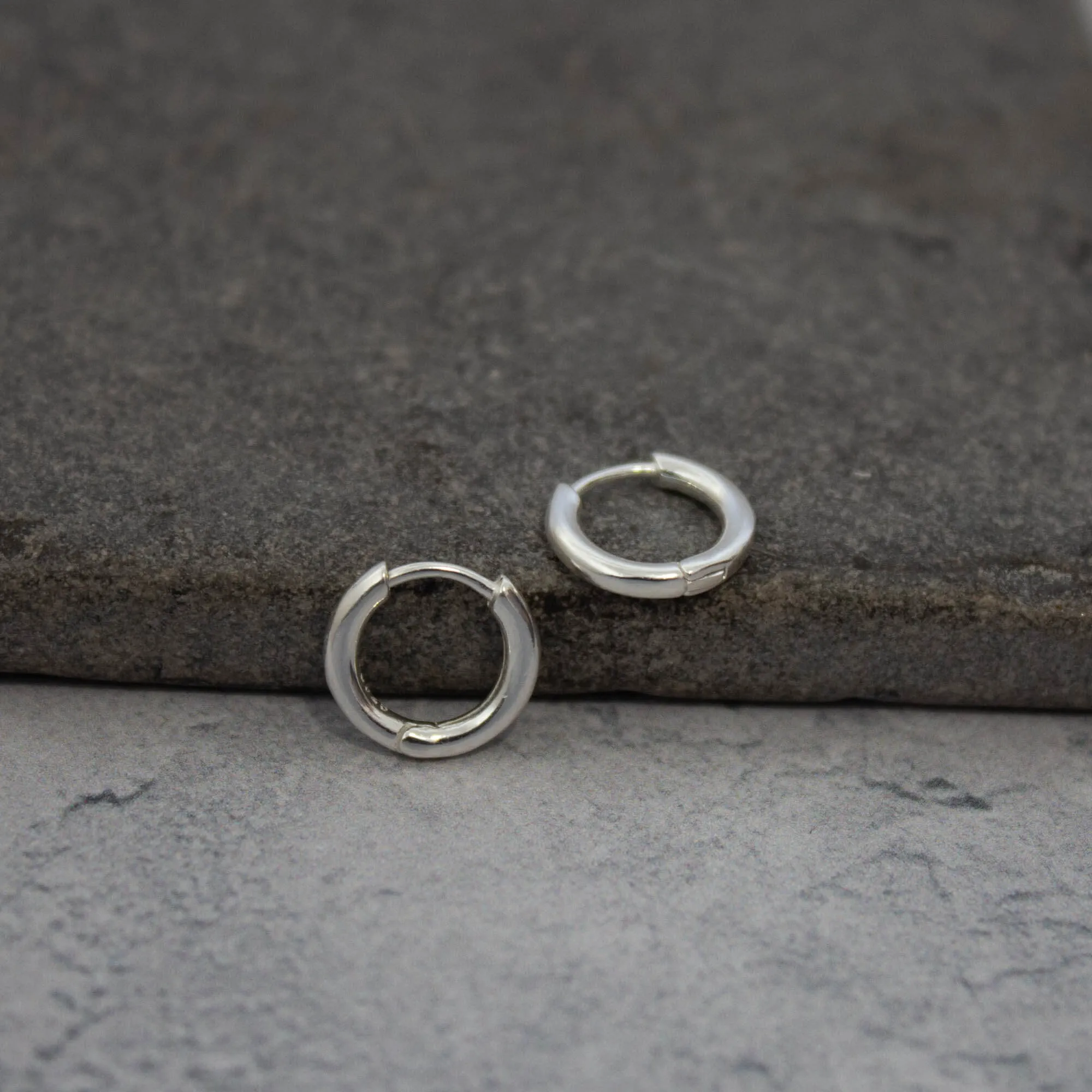 Simple Round Huggie Hoop Earrings