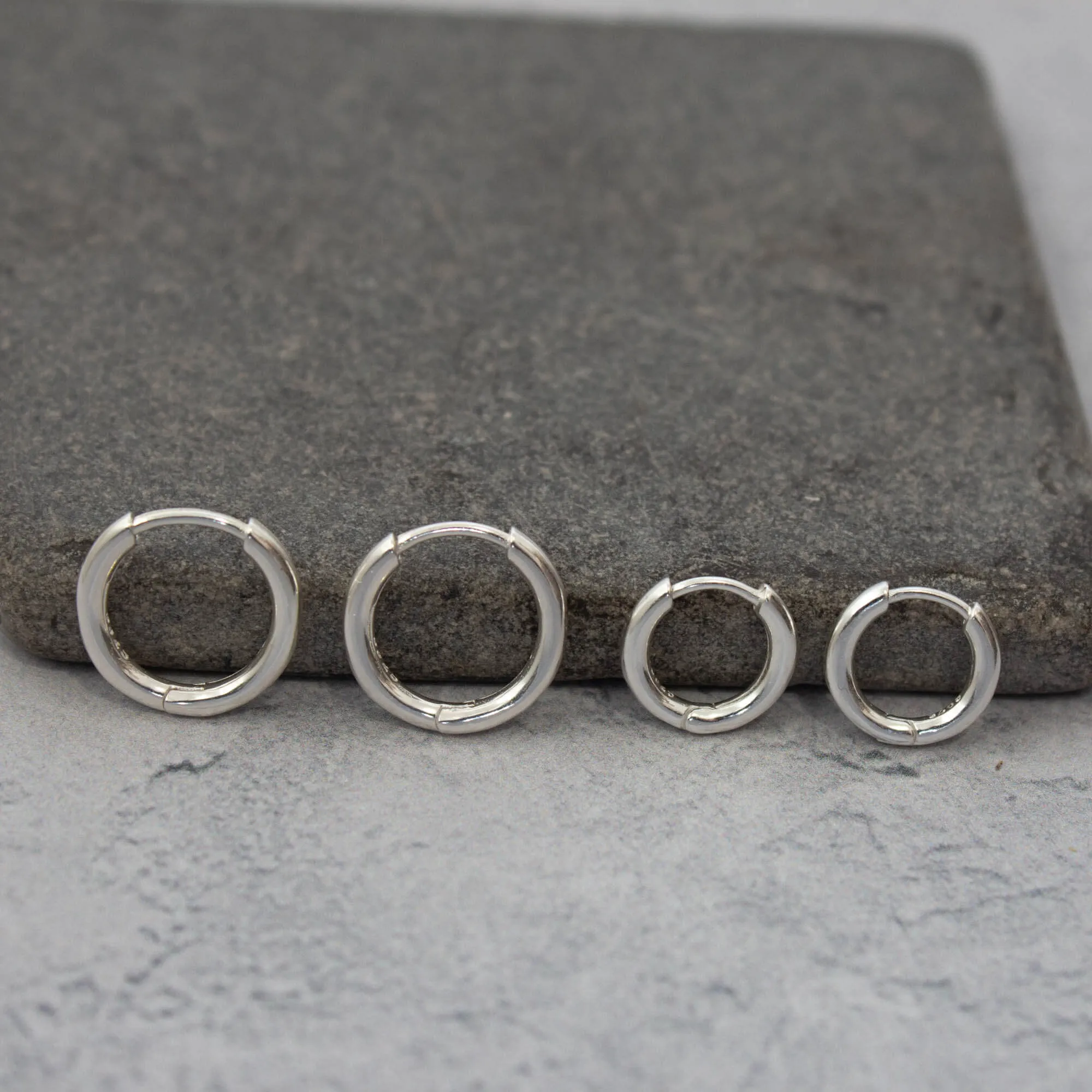 Simple Round Huggie Hoop Earrings