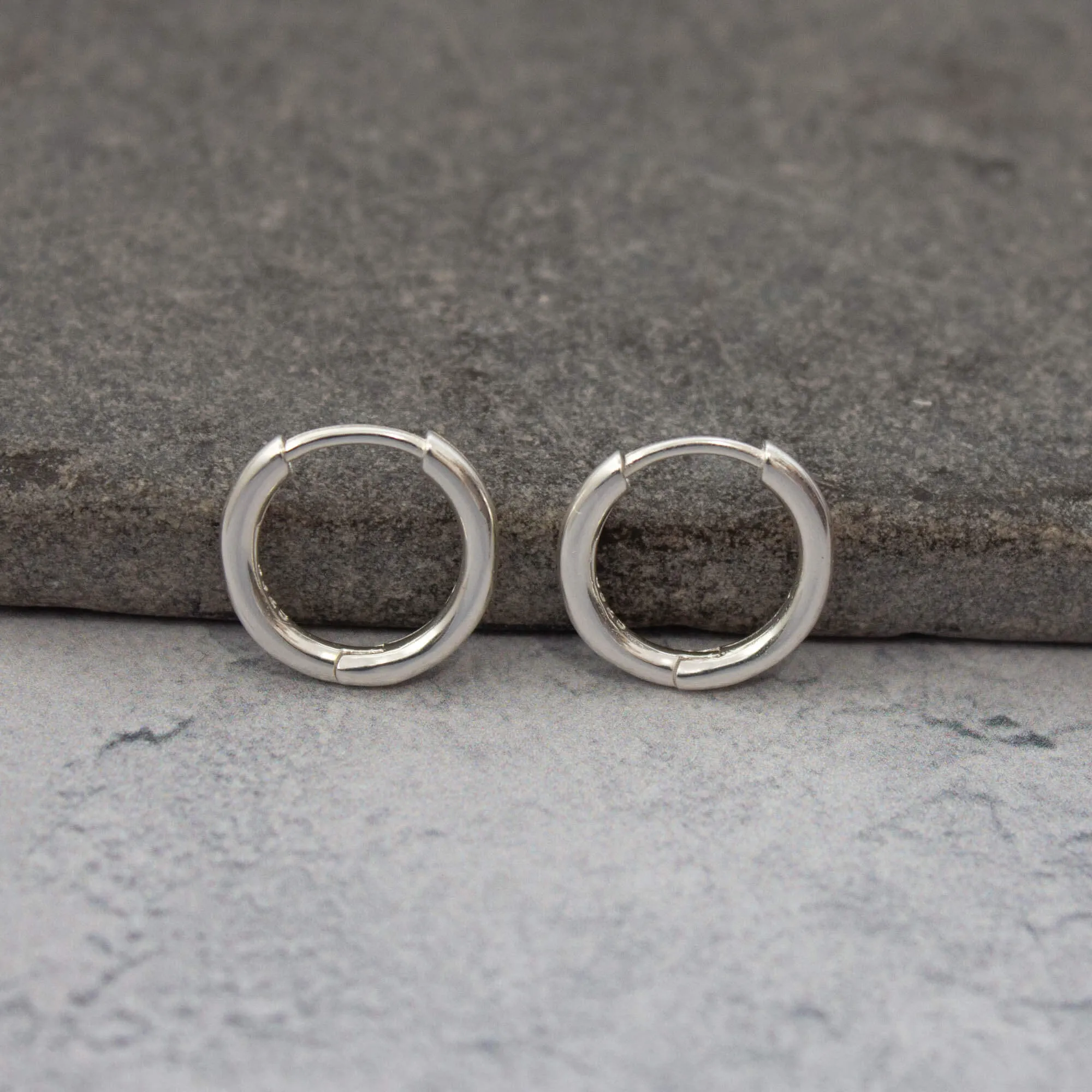 Simple Round Huggie Hoop Earrings