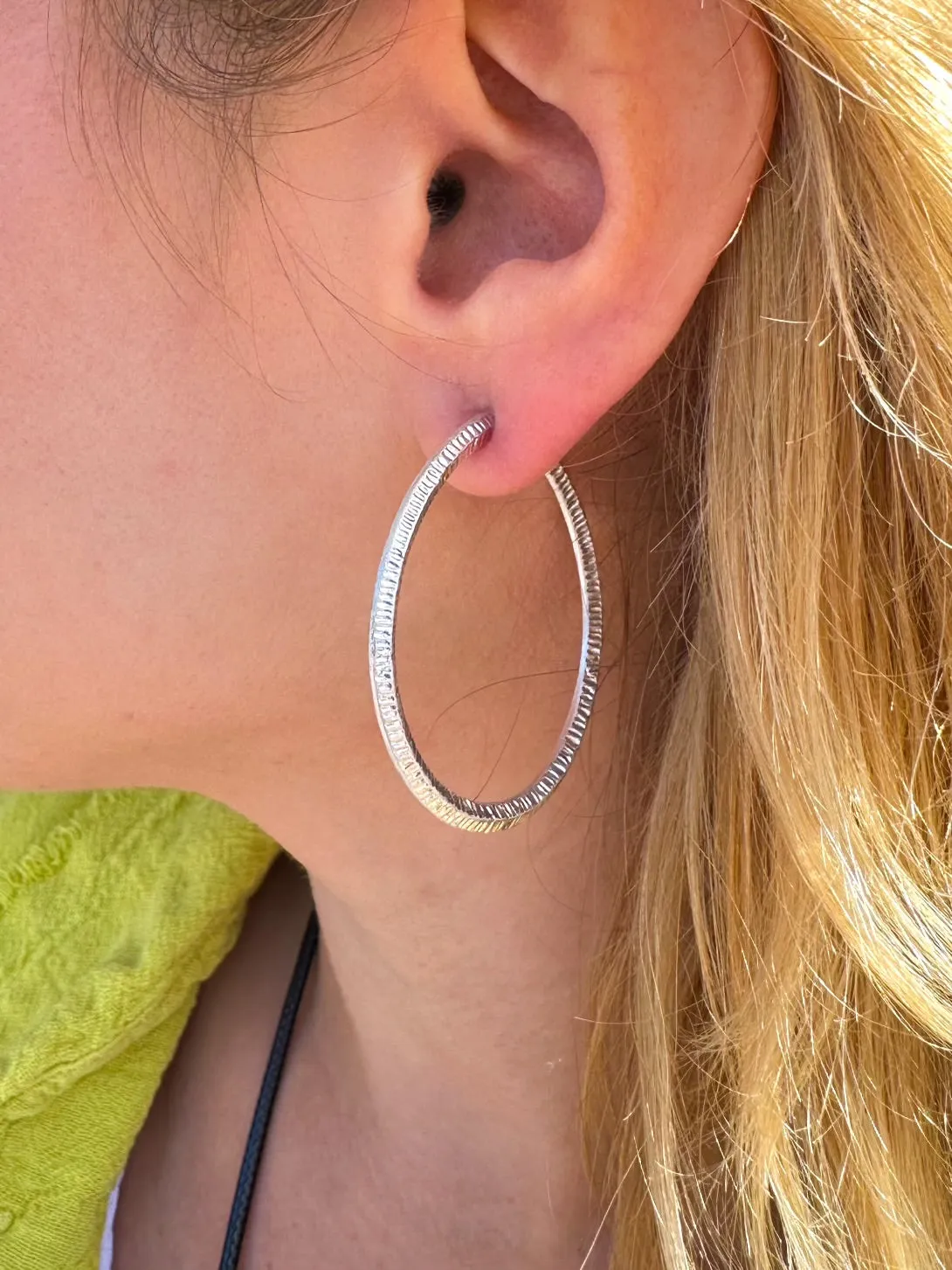 Simple Silver Hoop Earring