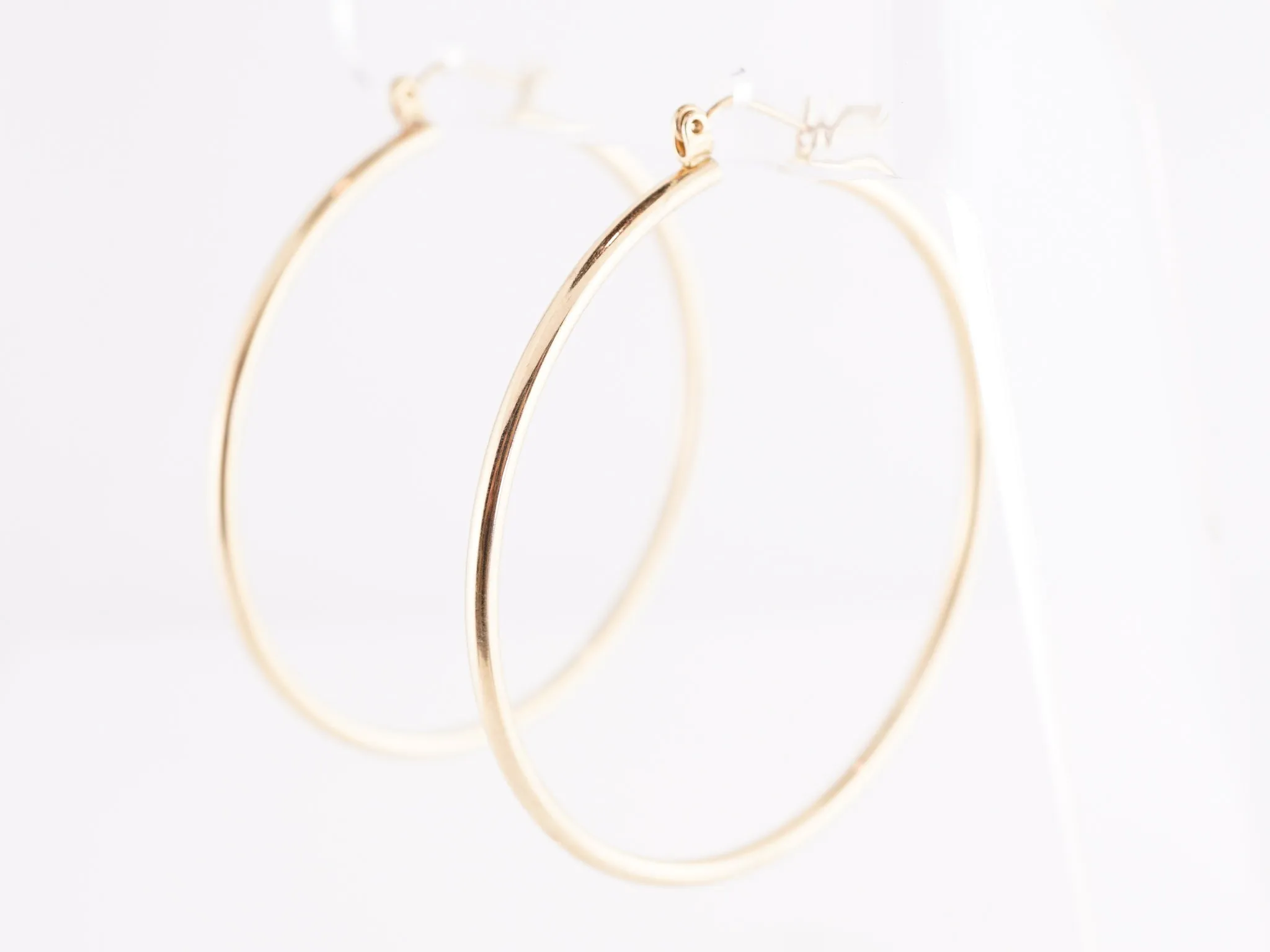 Simple Thin Hoop Earrings in 14k Yellow Gold