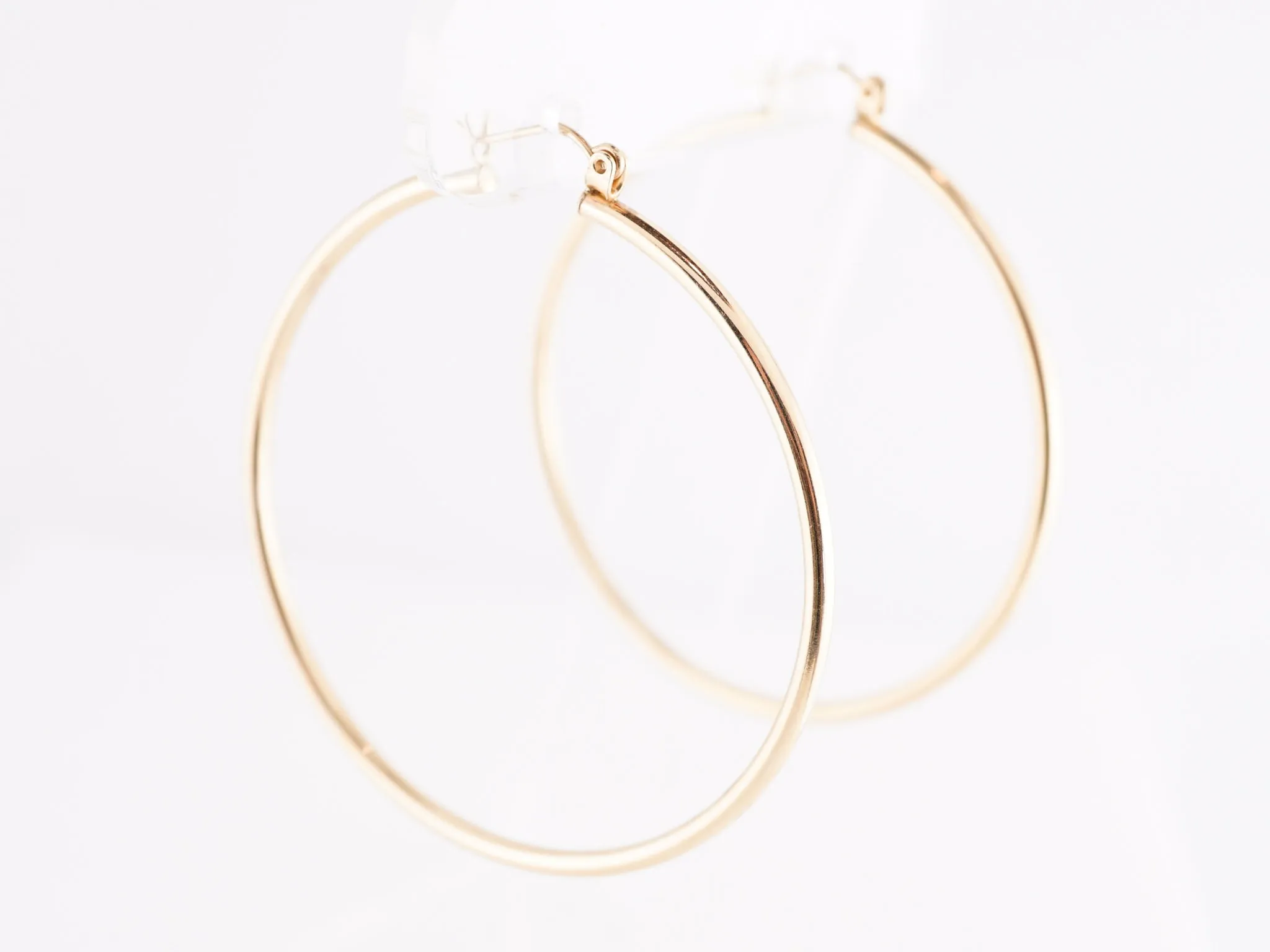 Simple Thin Hoop Earrings in 14k Yellow Gold