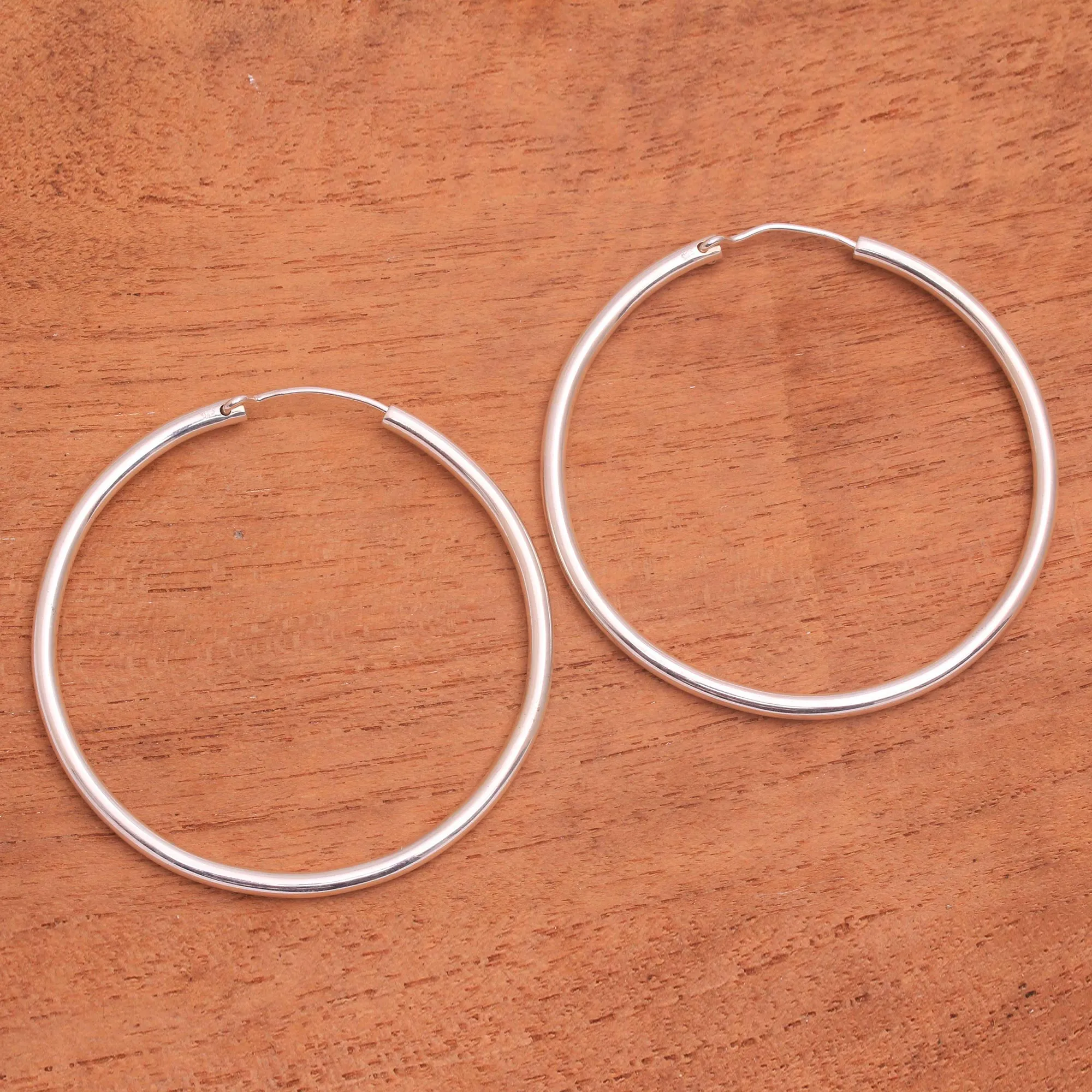 Simple Thoughts Sterling Silver Hoop Earrings