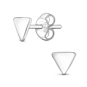 Simple Triangle Earrings Stud Sterling Silver