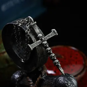 Skull Cross Emblem - Gothic Stainless Steel Pendant by The Nevermore