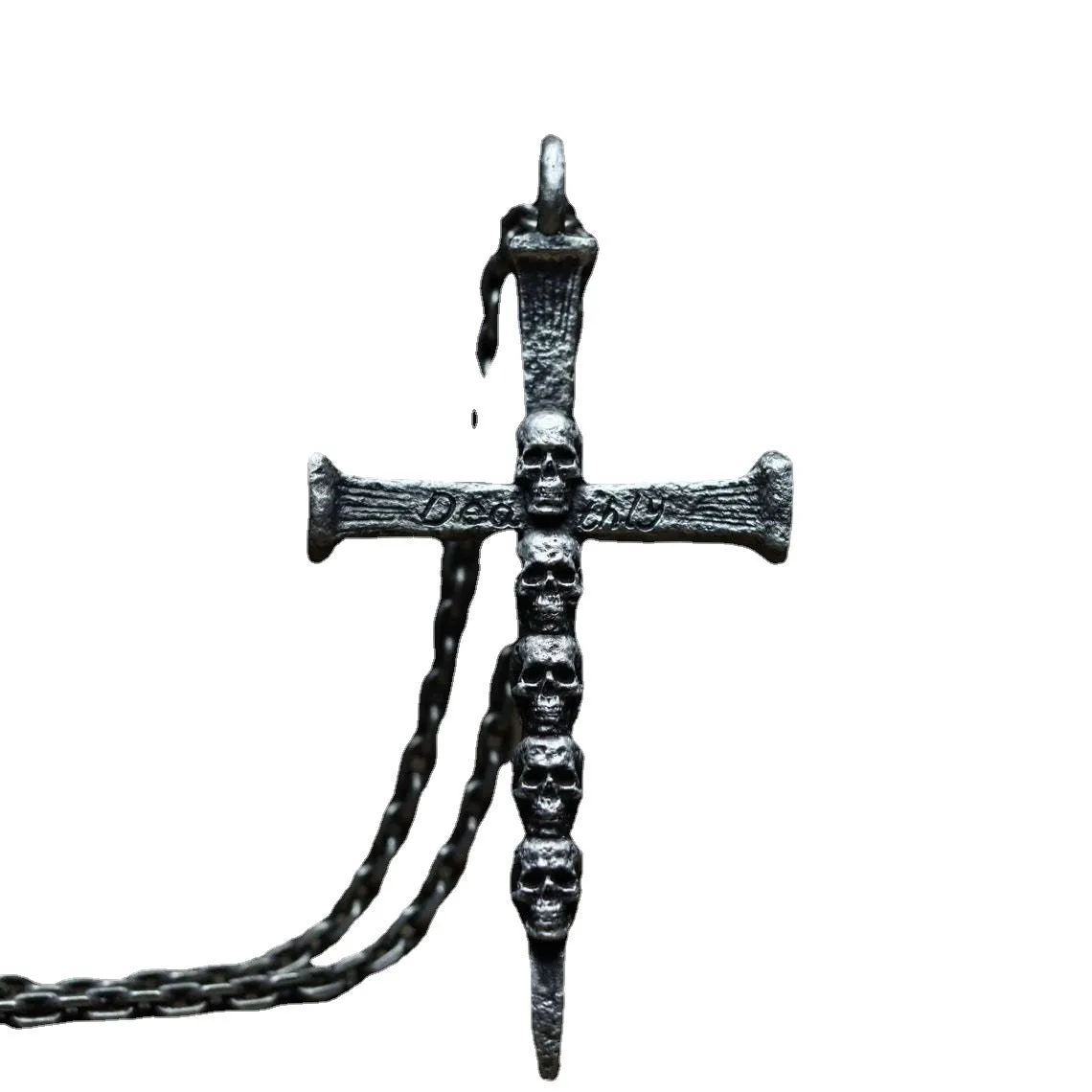 Skull Cross Emblem - Gothic Stainless Steel Pendant by The Nevermore
