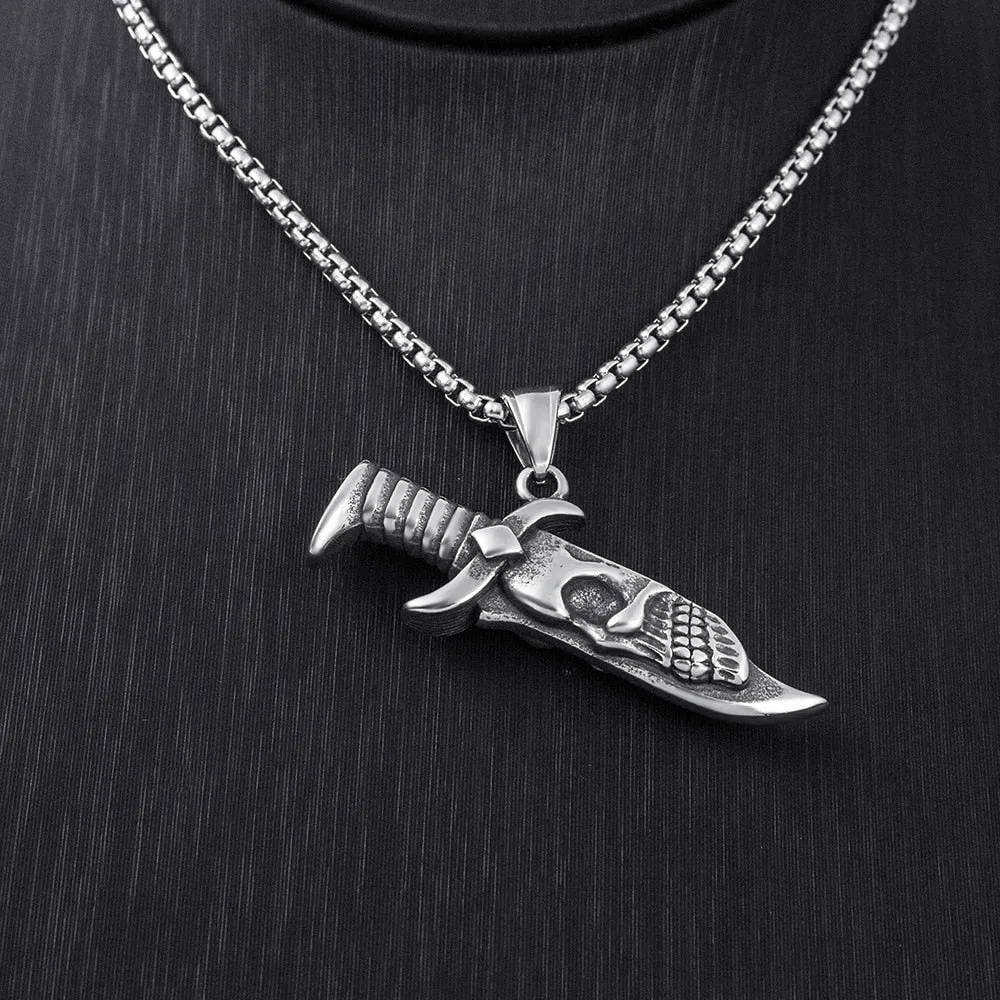 Skull Knife Necklace