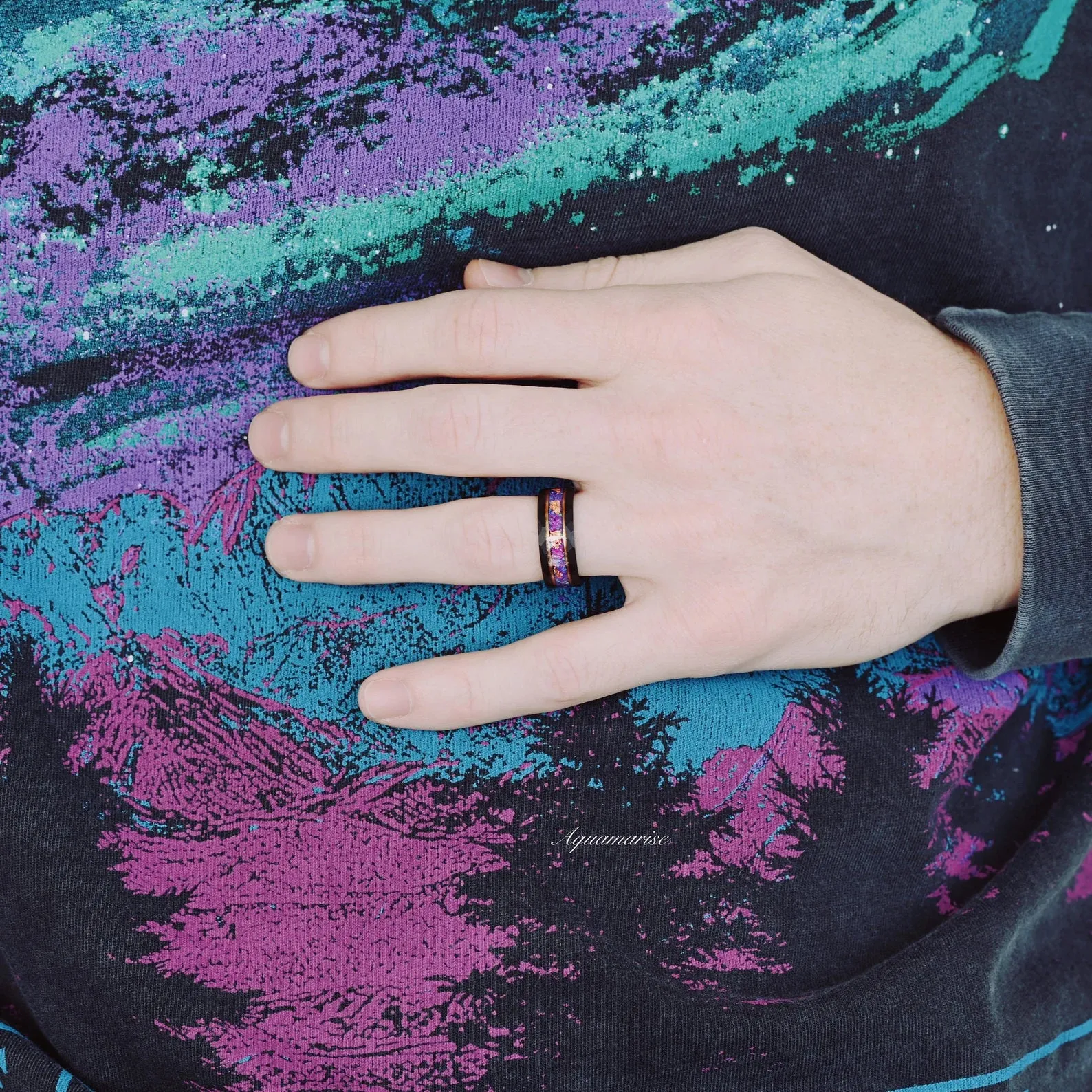 Skye Kite™  Purple Fire Opal Couples Ring