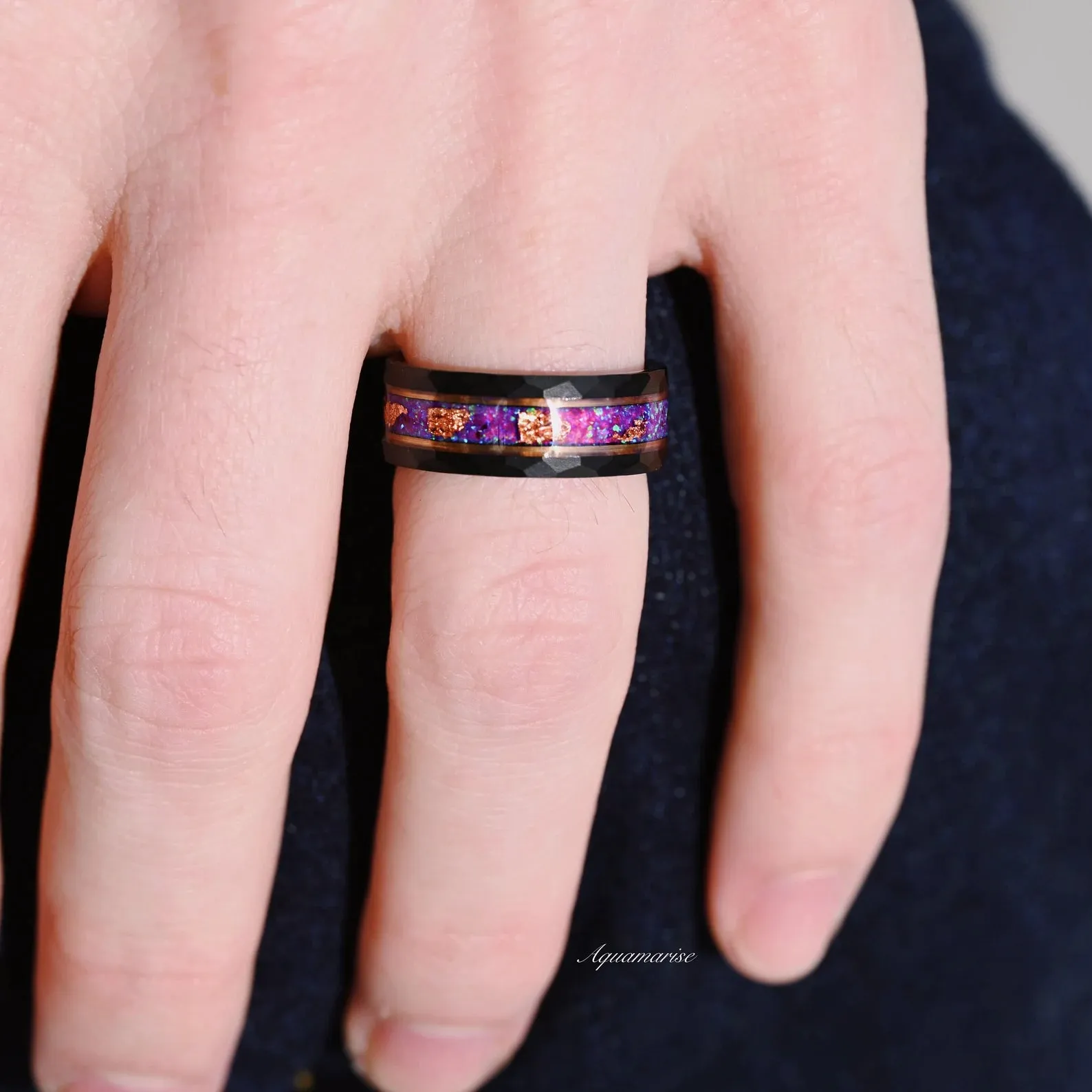 Skye Kite™  Purple Fire Opal Couples Ring