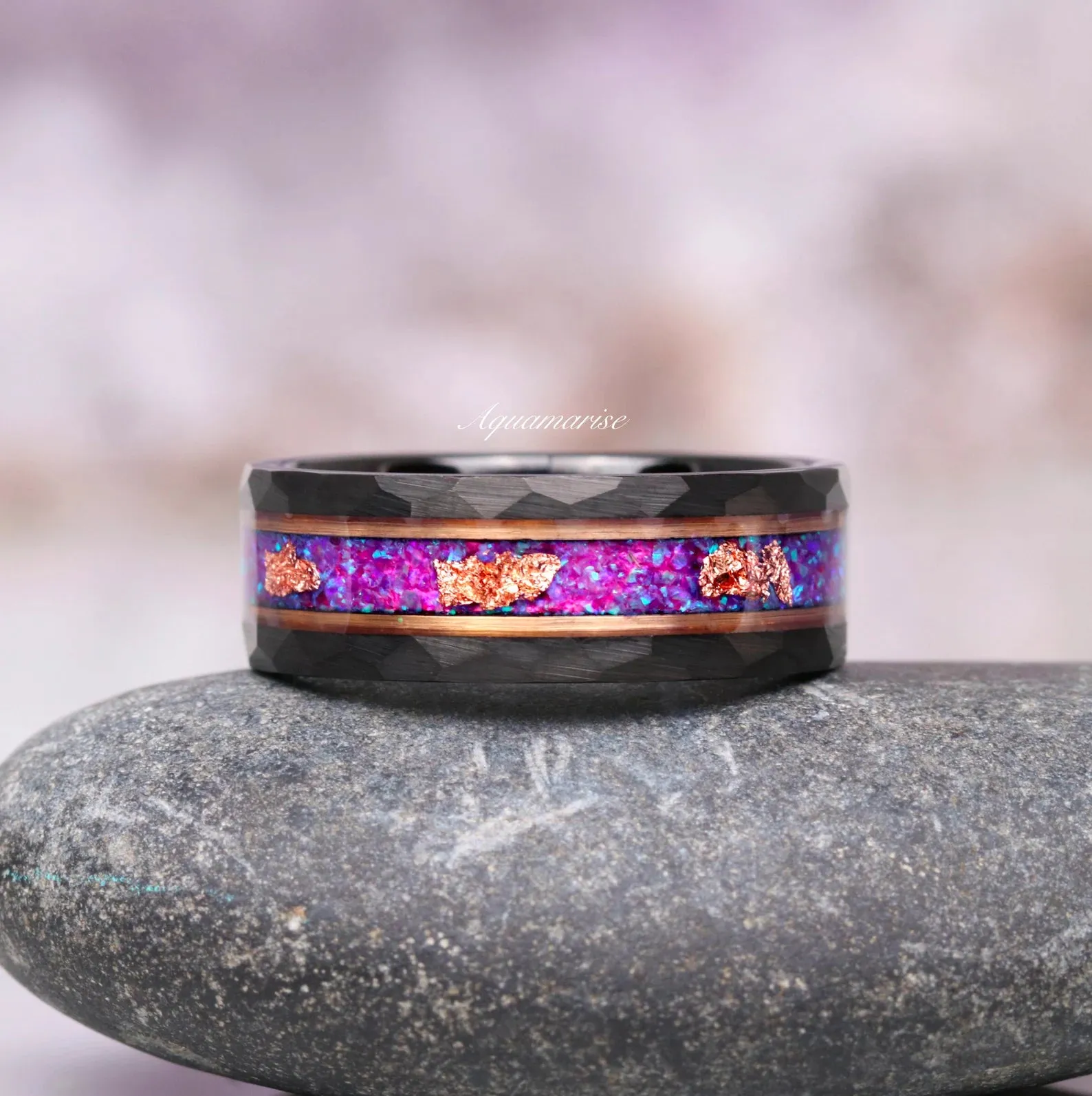 Skye Kite™  Purple Fire Opal Couples Ring