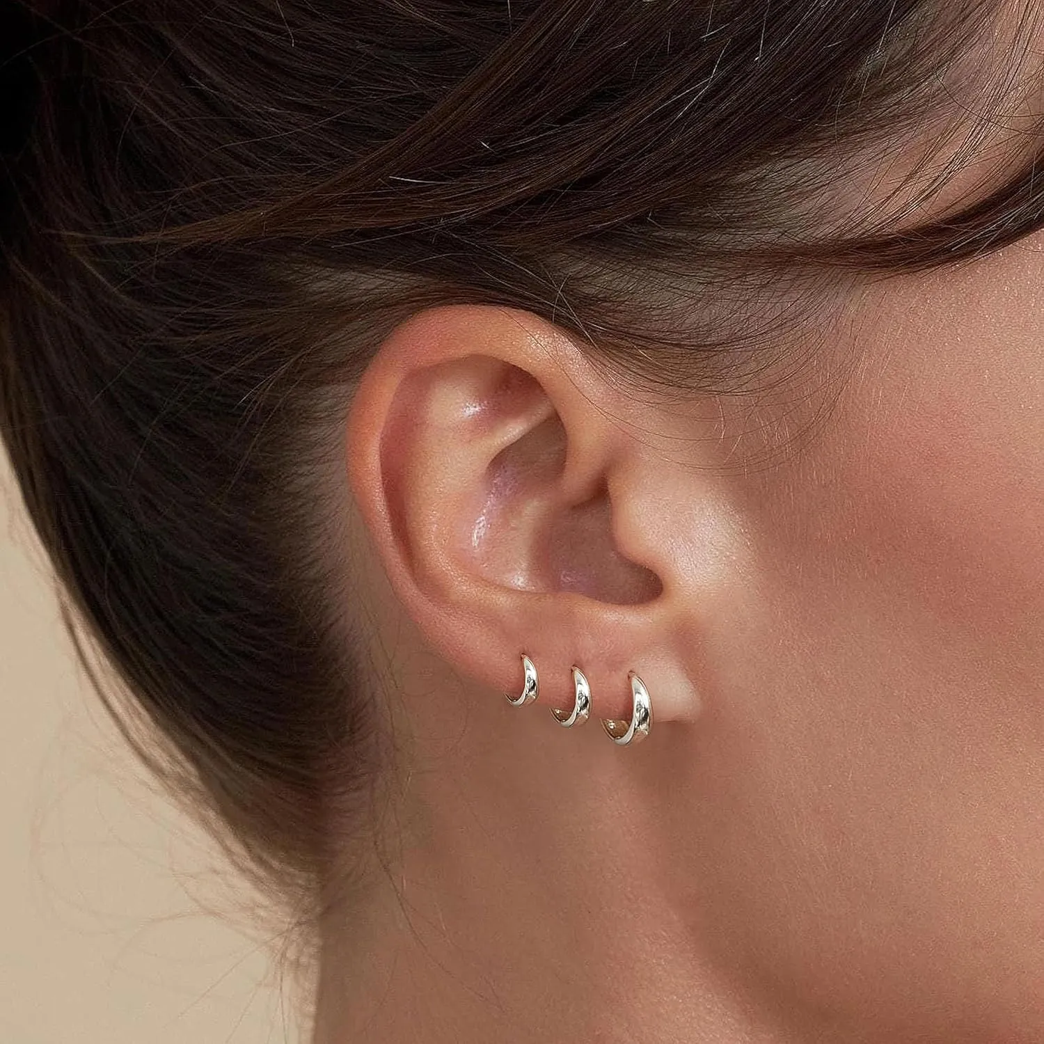 Small Gold Hoop Earrings Set for Women,14K Gold Plated Hypoallergenic Lightweight Thick Chunky Gold Hoops Huggie Earrings for Women Trendy Jewelry