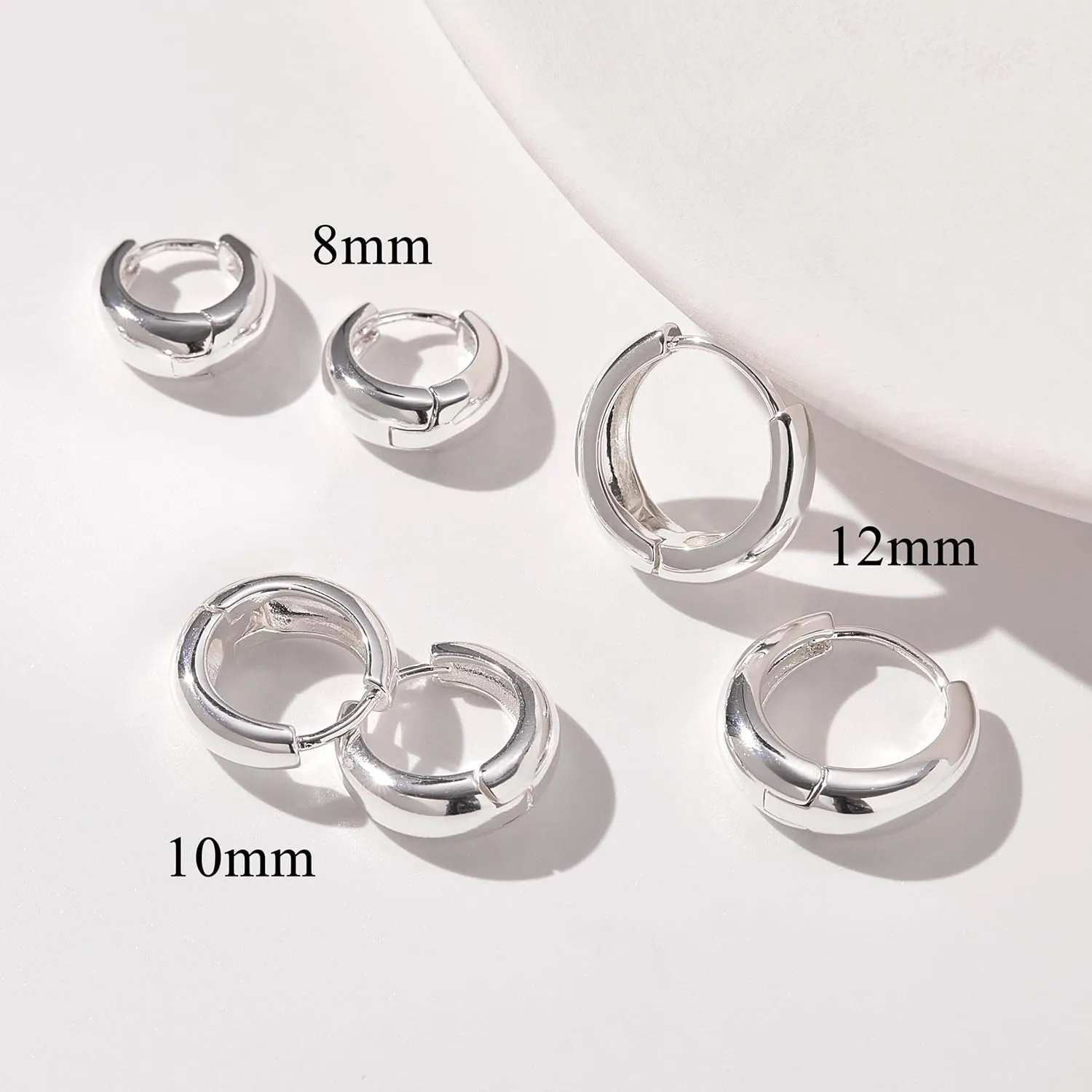 Small Gold Hoop Earrings Set for Women,14K Gold Plated Hypoallergenic Lightweight Thick Chunky Gold Hoops Huggie Earrings for Women Trendy Jewelry