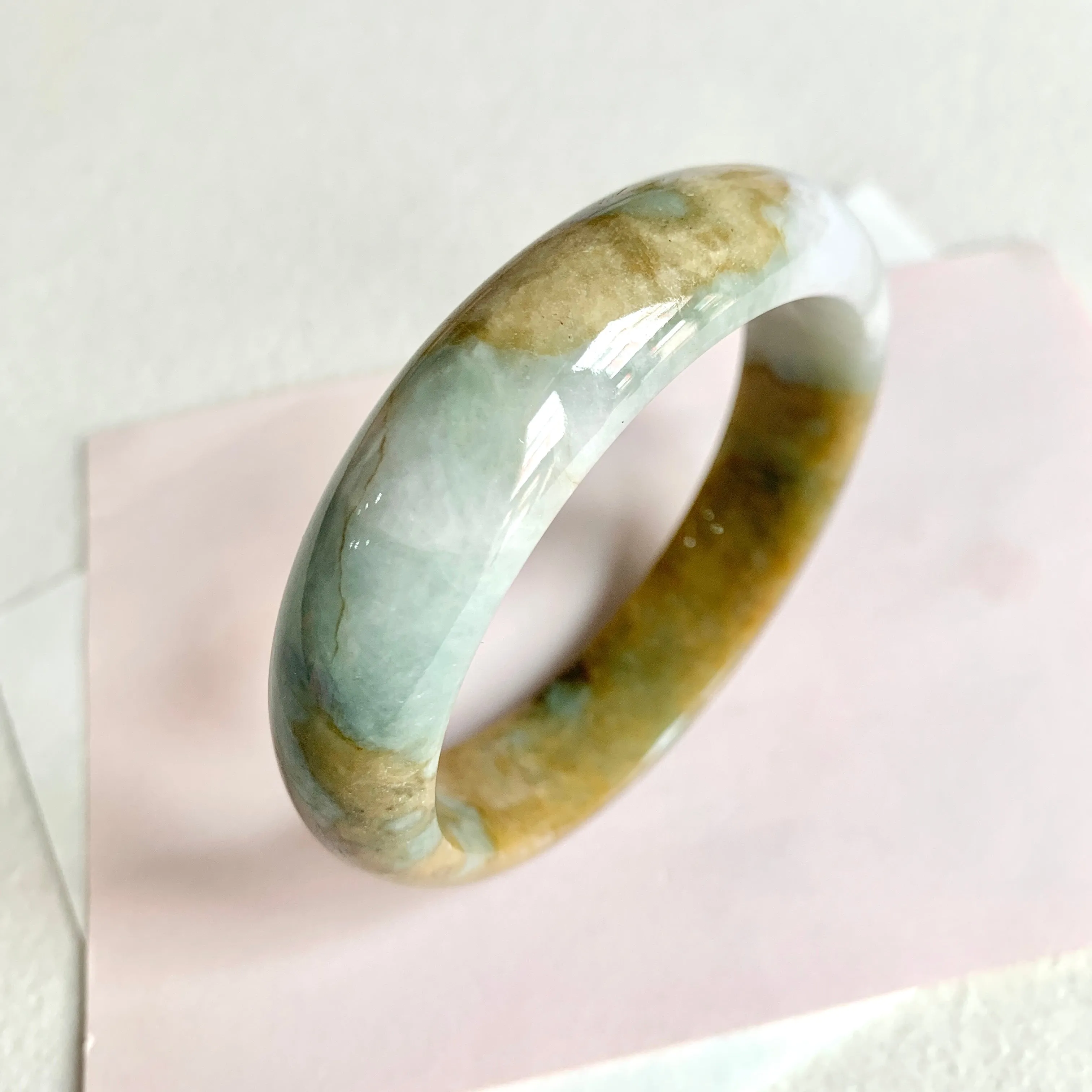 SOLD OUT: 58mm A-Grade Natural Earthy Tone Modern Round Bangle No. 600151