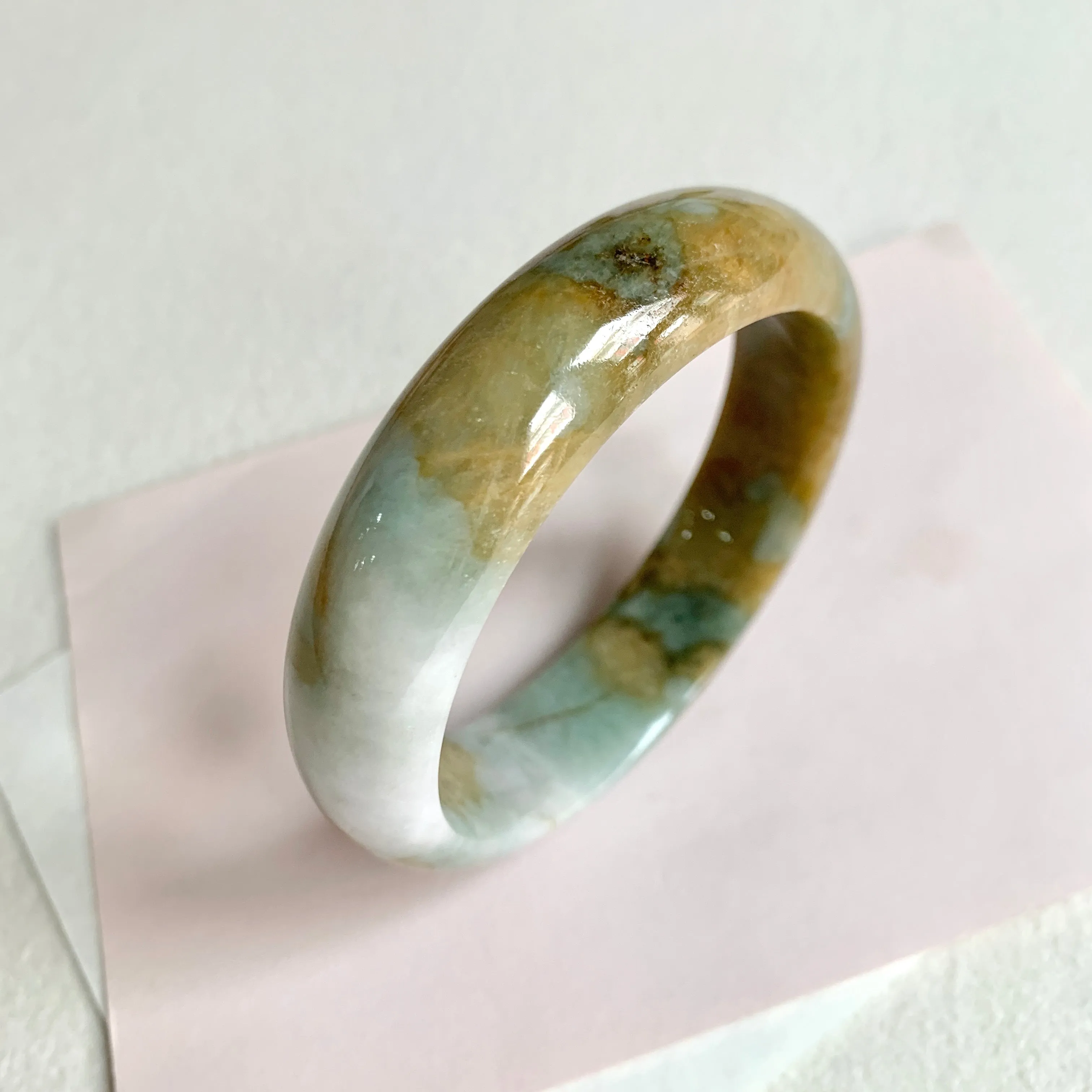 SOLD OUT: 58mm A-Grade Natural Earthy Tone Modern Round Bangle No. 600151