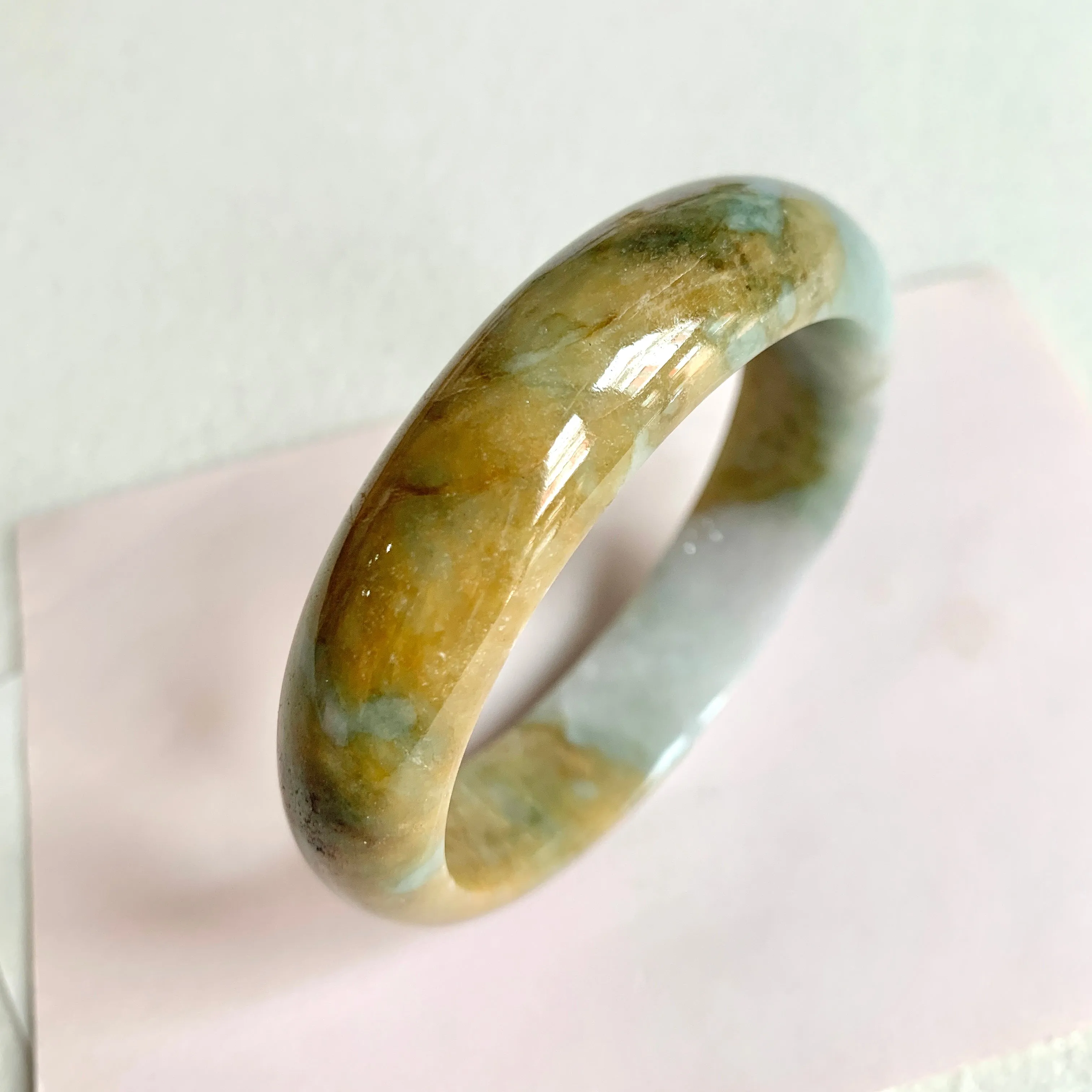SOLD OUT: 58mm A-Grade Natural Earthy Tone Modern Round Bangle No. 600151
