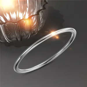 Solid Golf Bangle 3mm Rhodium Layered