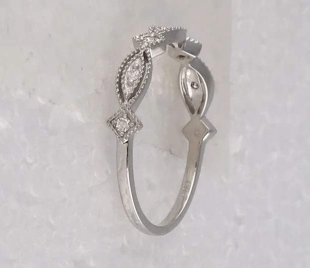 Sparkling White Gold Diamond Stackable Band Ring - Elegant and Versatile Jewelry Piece