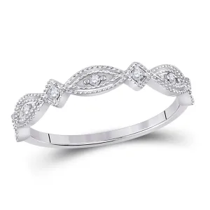 Sparkling White Gold Diamond Stackable Band Ring - Elegant and Versatile Jewelry Piece