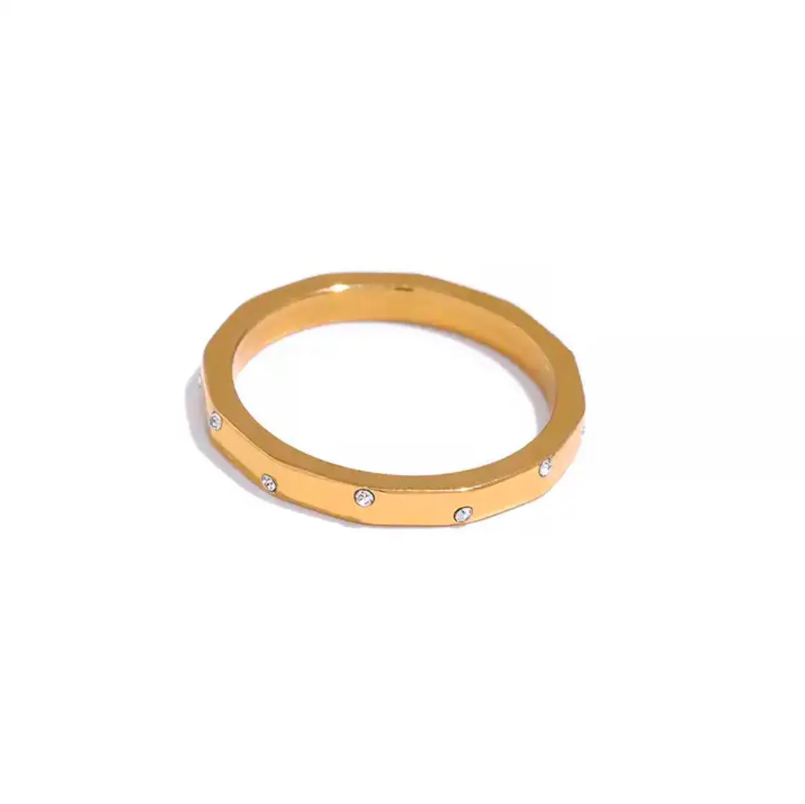 Star Sparkle Stackable Band Rings - 18K Gold Coated