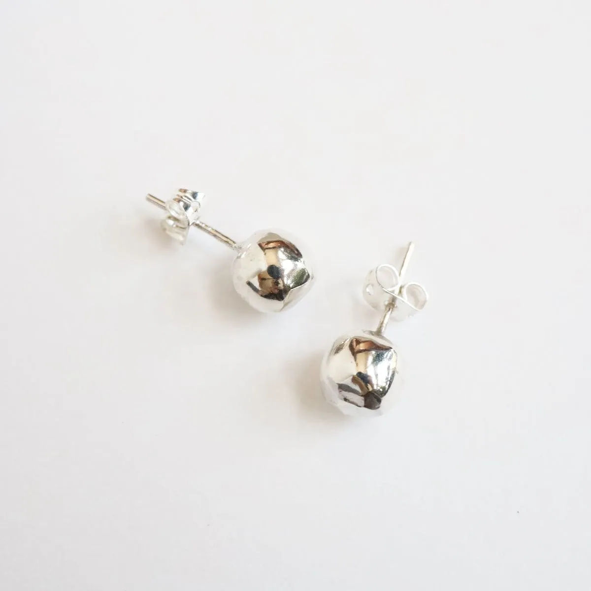 Sterling Silver 8mm Hammered Ball Post Earring
