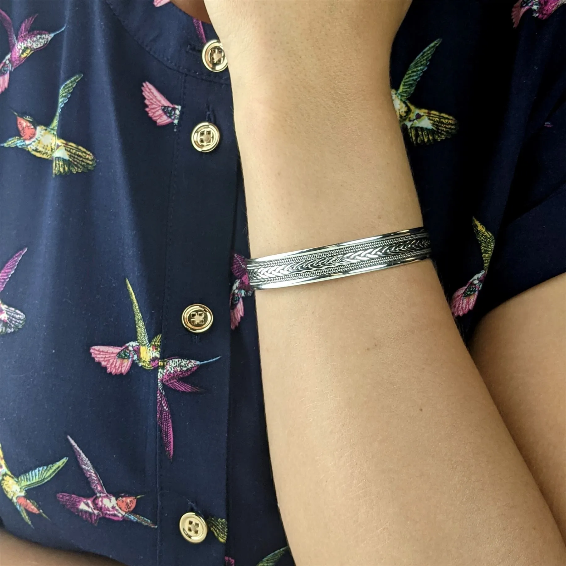 Sterling Silver Chunky Wide Celtic Braid Cuff Bangle - Bali Style Rope Design
