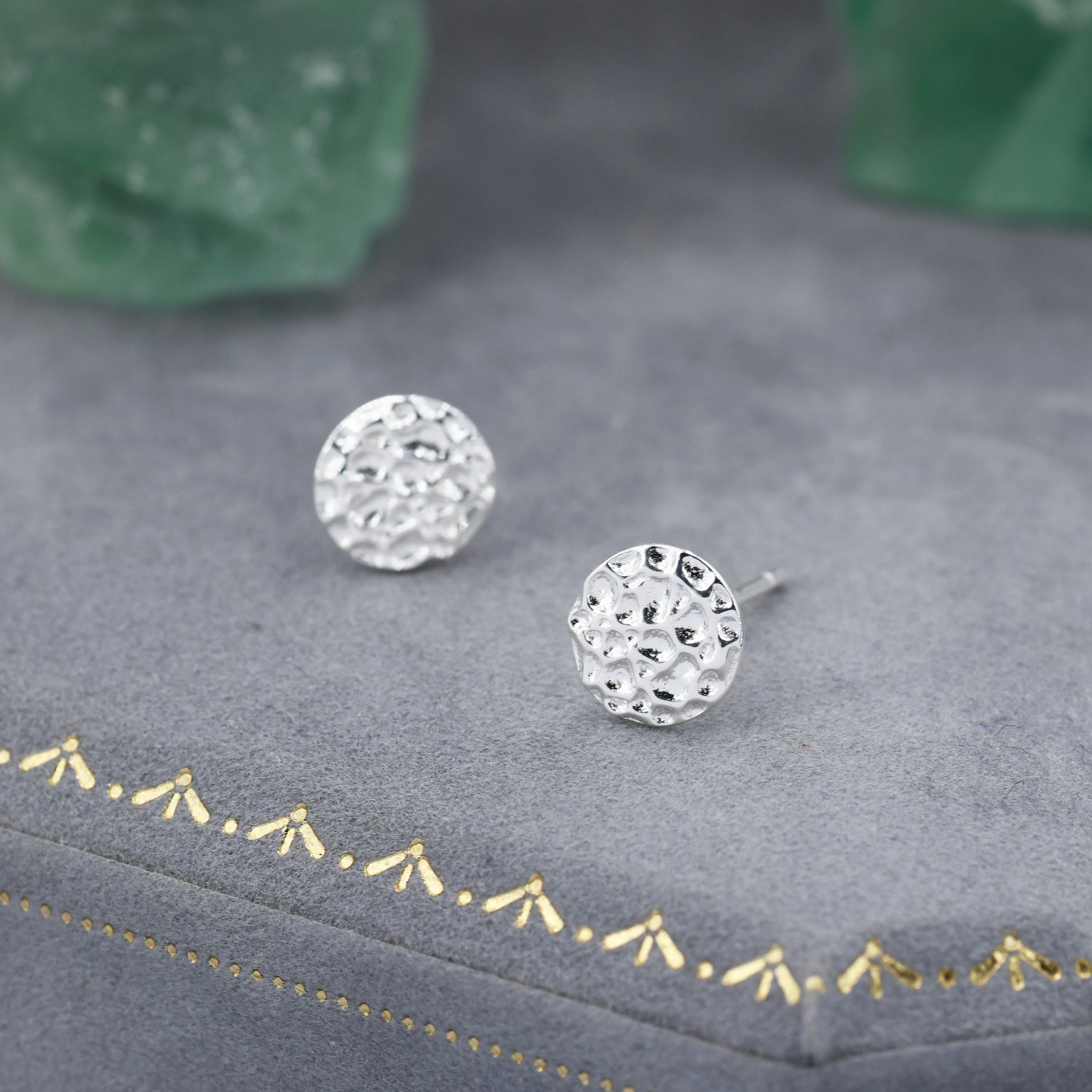 Sterling Silver Hammered Disk Stud Earrings, Hammered Earrings, Coin Earrings