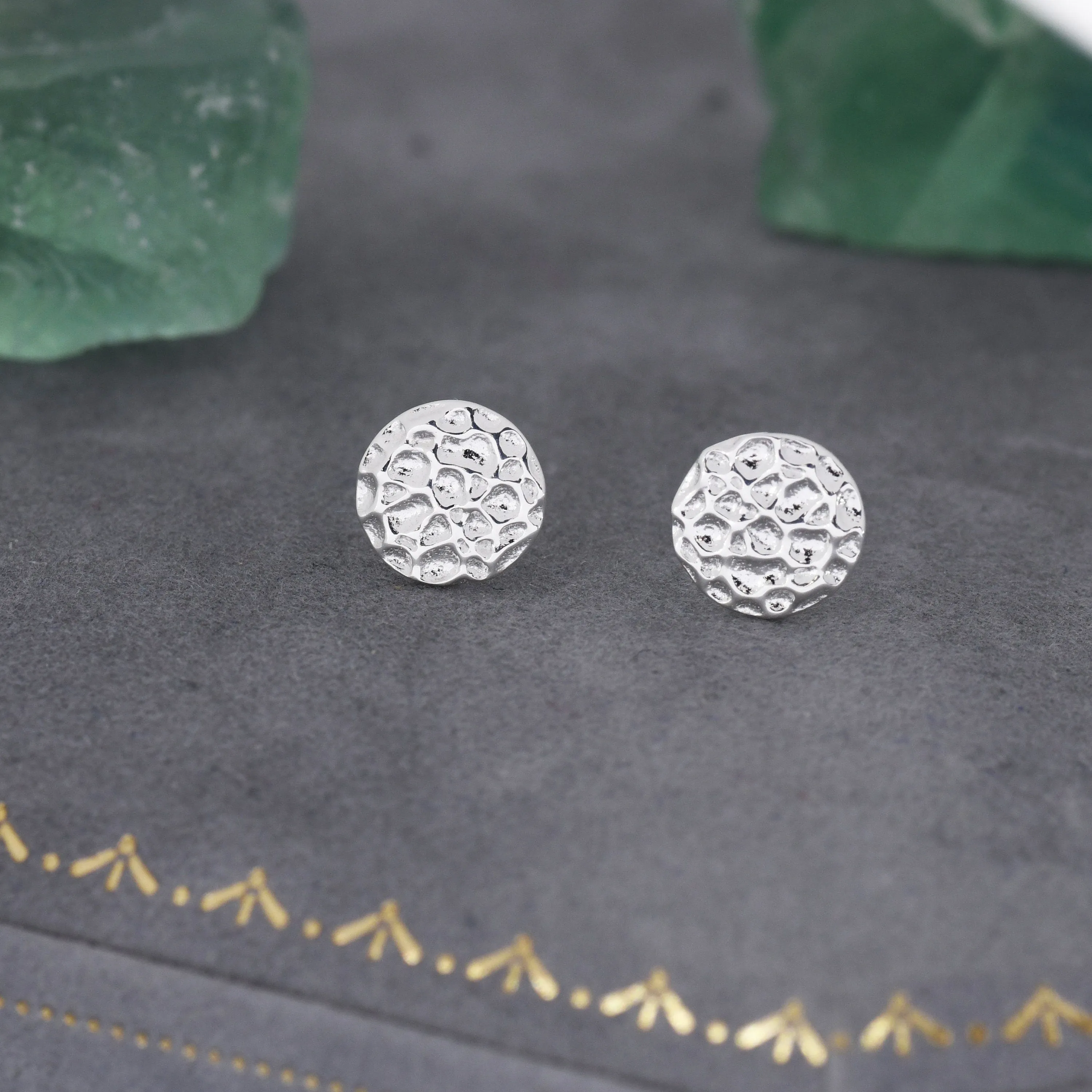 Sterling Silver Hammered Disk Stud Earrings, Hammered Earrings, Coin Earrings