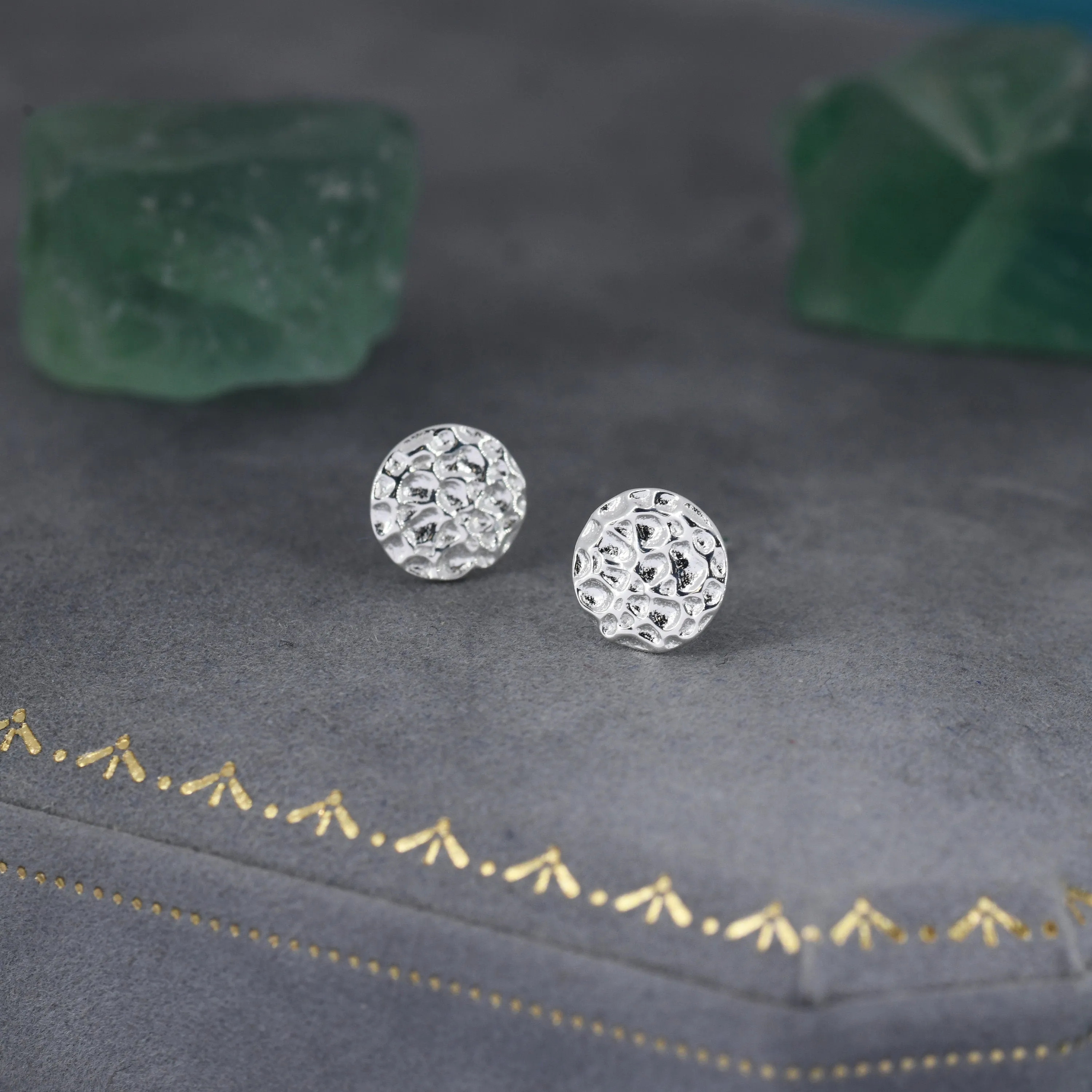Sterling Silver Hammered Disk Stud Earrings, Hammered Earrings, Coin Earrings