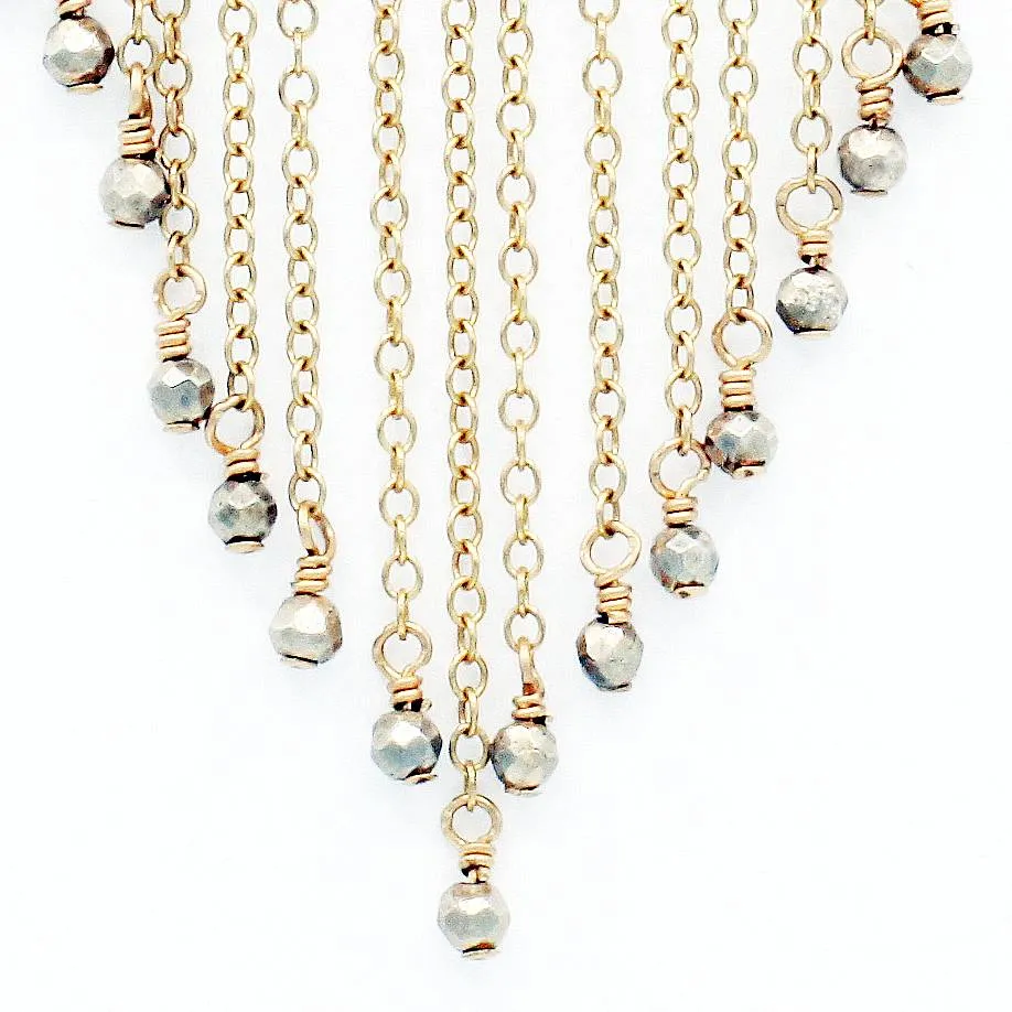 Sterling Silver   Pyrite 14k Gold Filled Chain Choker