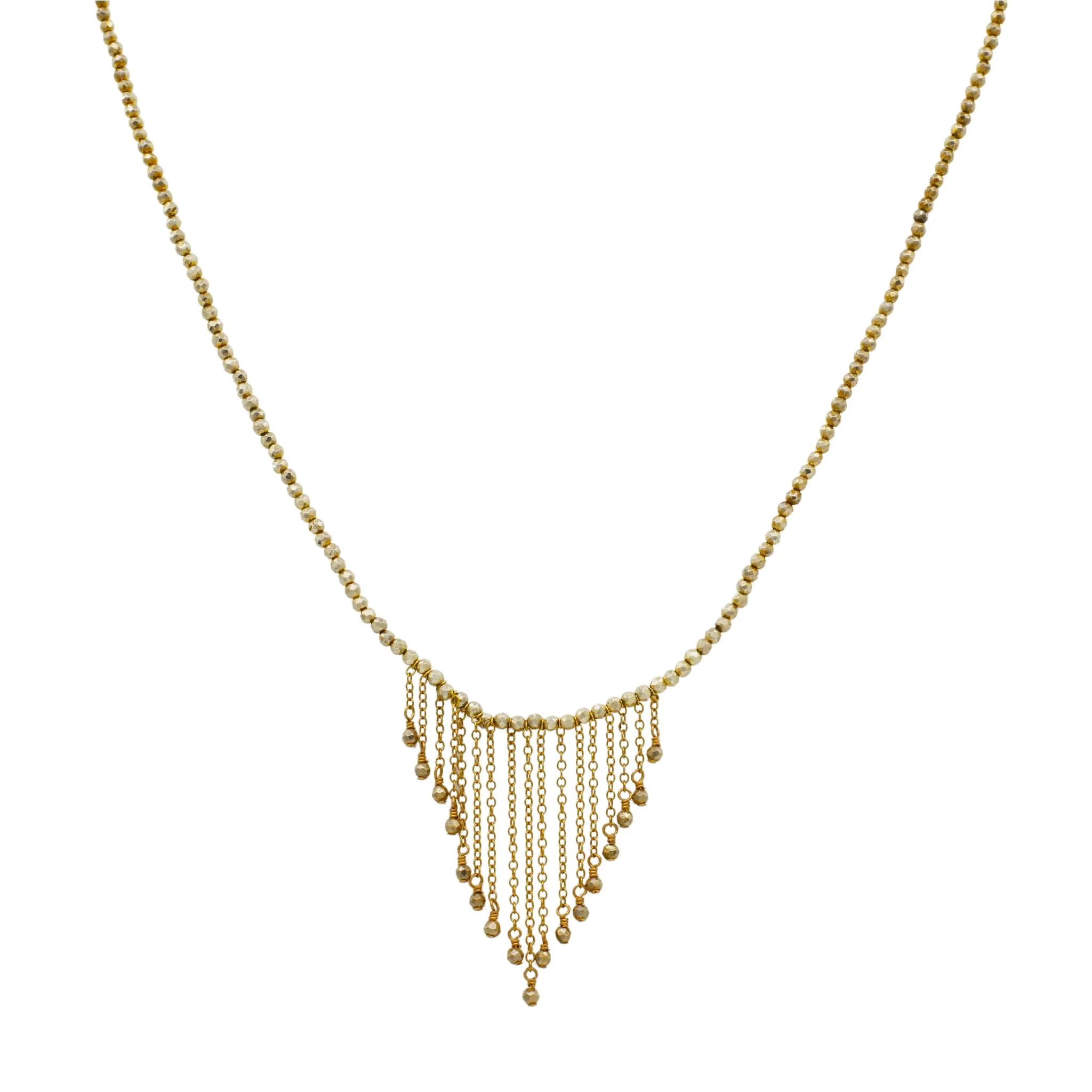 Sterling Silver   Pyrite 14k Gold Filled Chain Choker