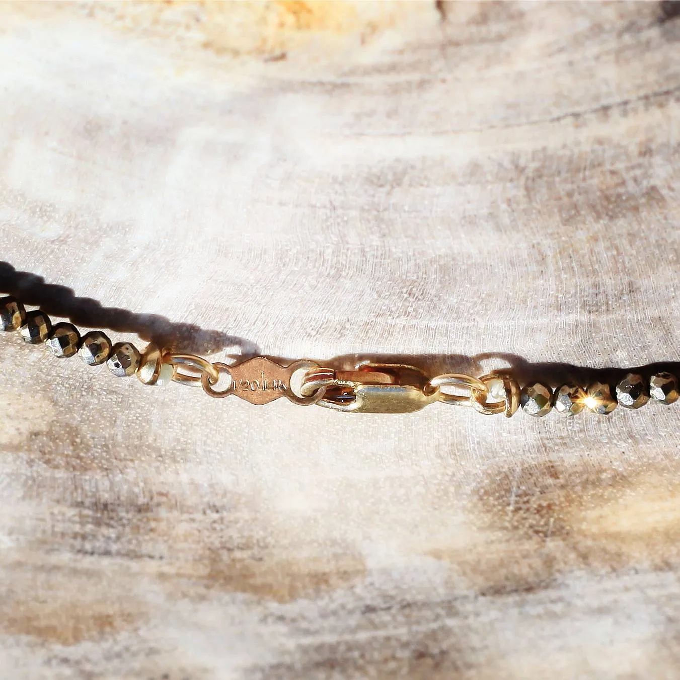 Sterling Silver   Pyrite 14k Gold Filled Chain Choker