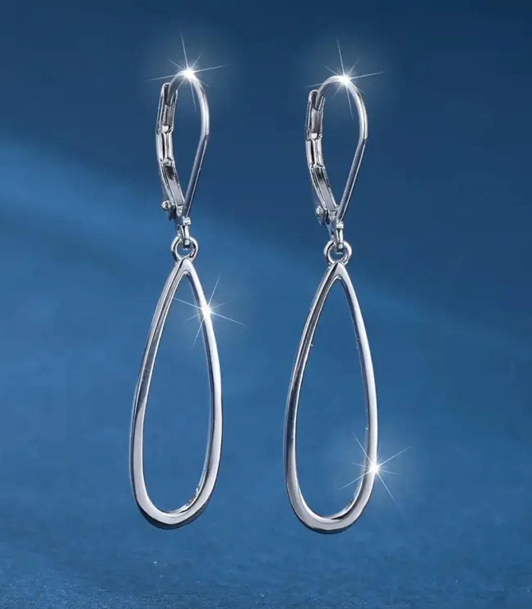 Sterling Silver Simple Drop Drop Earrings