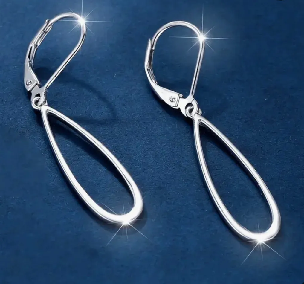 Sterling Silver Simple Drop Drop Earrings