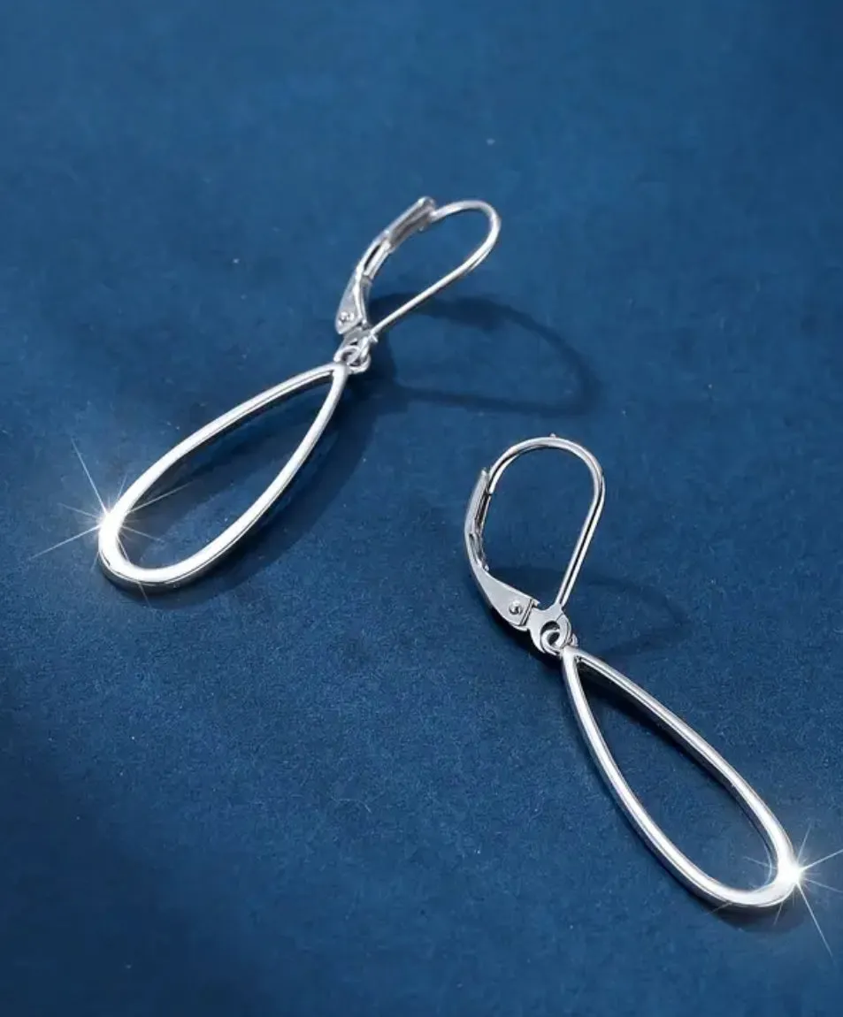 Sterling Silver Simple Drop Drop Earrings